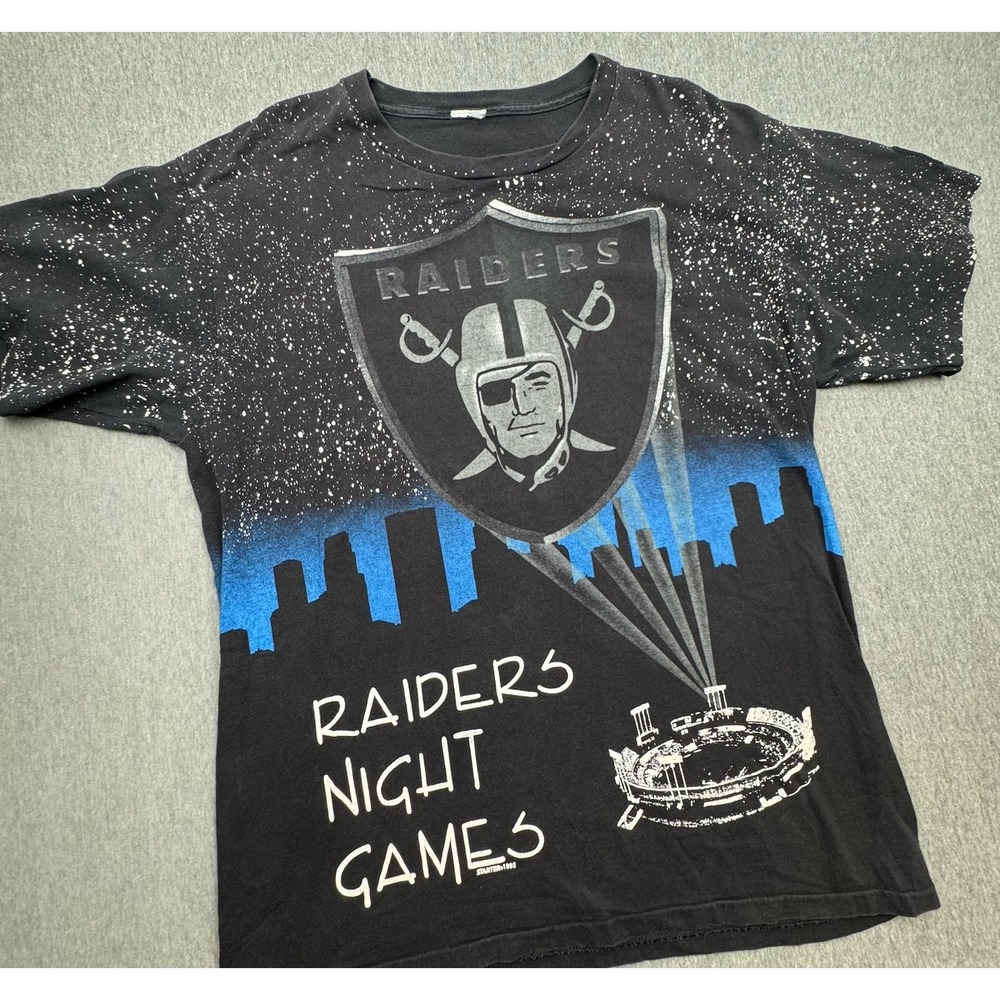 1992 Starter Raiders Night Games NFL T-Shirt Men's Sz XL Vtg Single Stitch